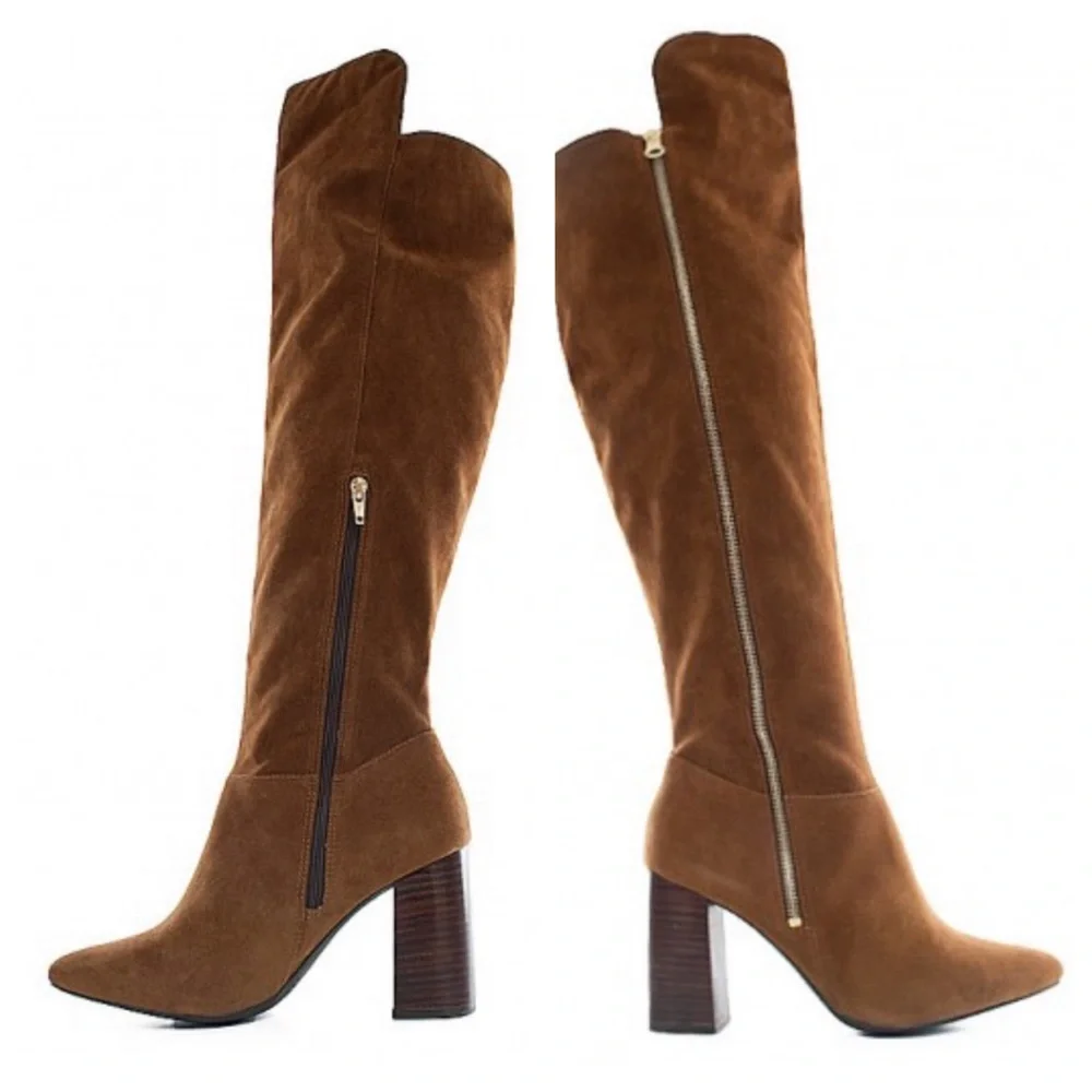 Lia Line Thick Heel Over Knee Boot